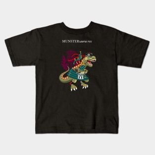 Clanosaurus Rex MUNSTERsaurus Plaid Munster Irish Ireland Family Tartan Kids T-Shirt